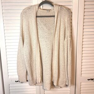 AERIE Womens Open Knit Oversized Cozy Hooded Open Front Cardigan SZ M